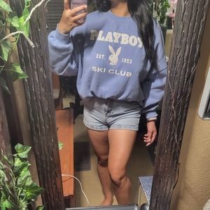 Blue Playboy Ski Club Crewneck Sweatshirt